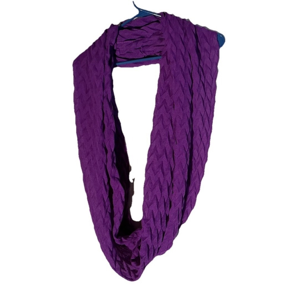 Solid Crinkle‎ Purple Infinity Scarf Circle Loop Scarf (33"x2) 66"around X 24"